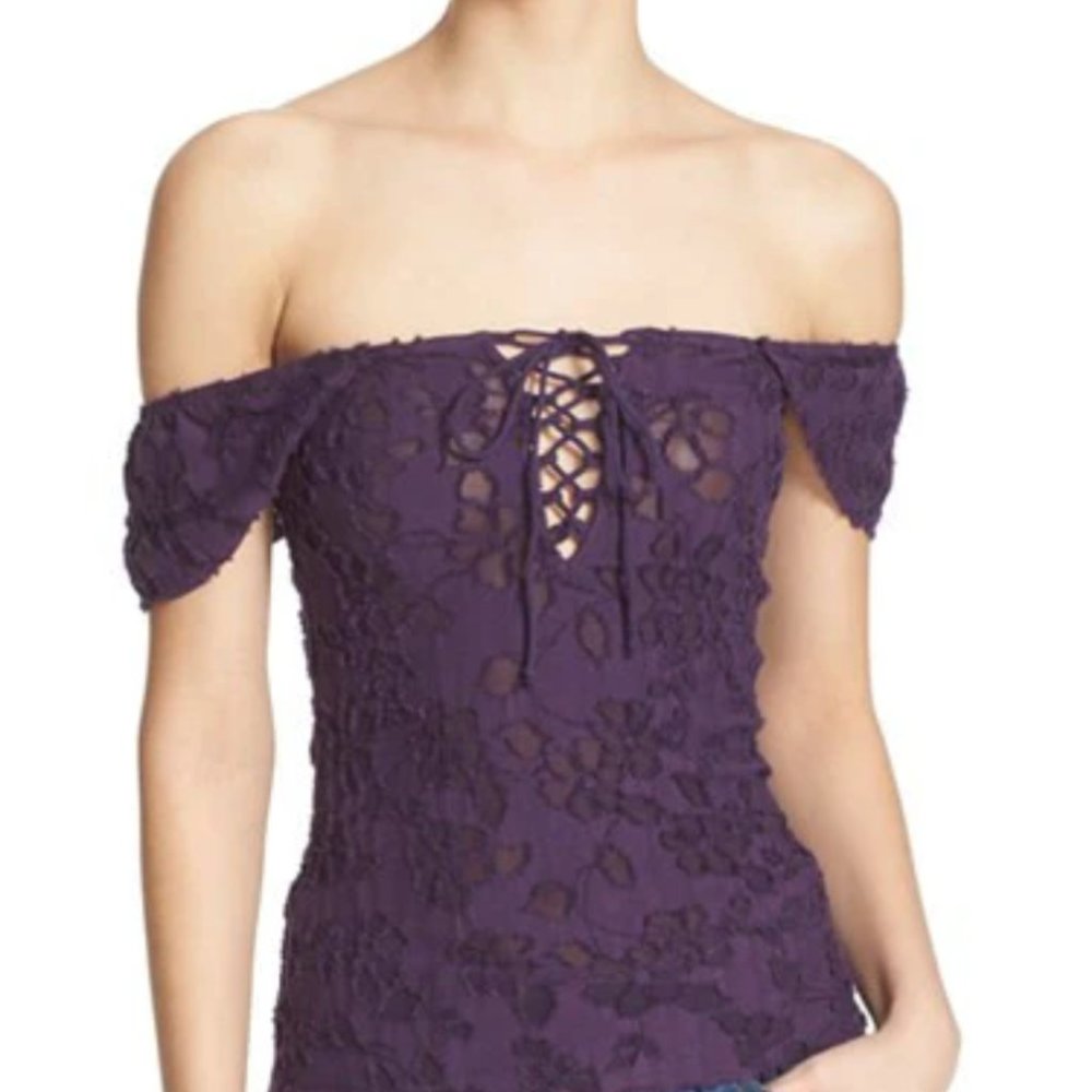 NEW Free People Popsicle Off Shoulder Lace Blouse Size Large